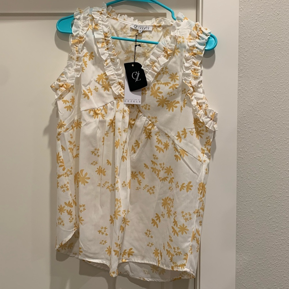 Sleeveless print top size M
